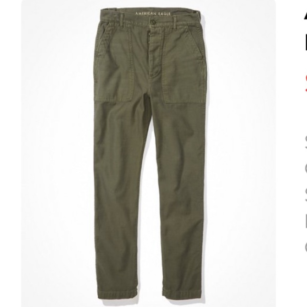 American Eagle Olive Color Highest Waist 90’s Boyfriend Pant Size 12 Regular